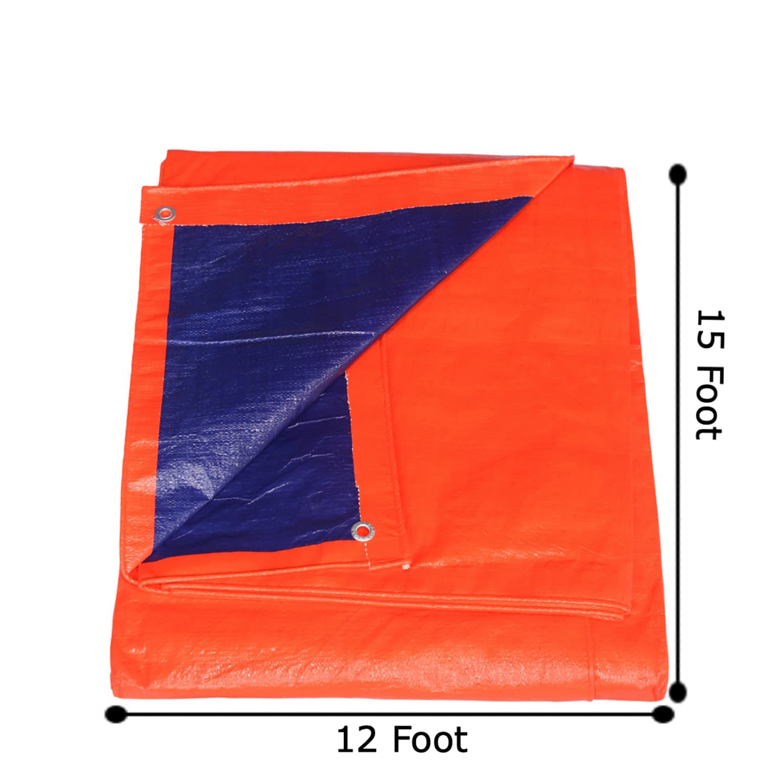 12x15 feet Orange Blue HQ Tripal / Tarpaulin / Tarp / Heavy Duty Waterproof &amp; Durable