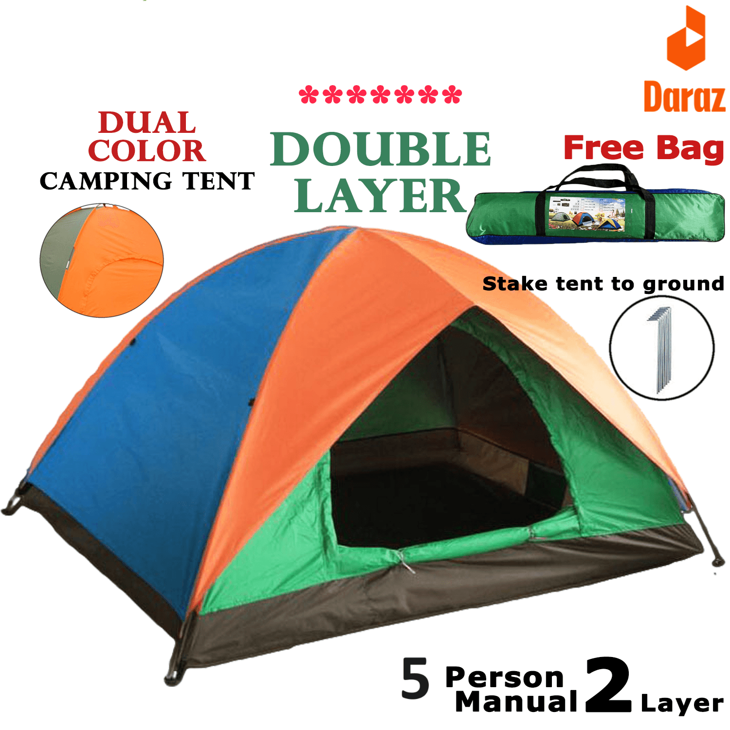 5 Person Double Layer Travelling Tent